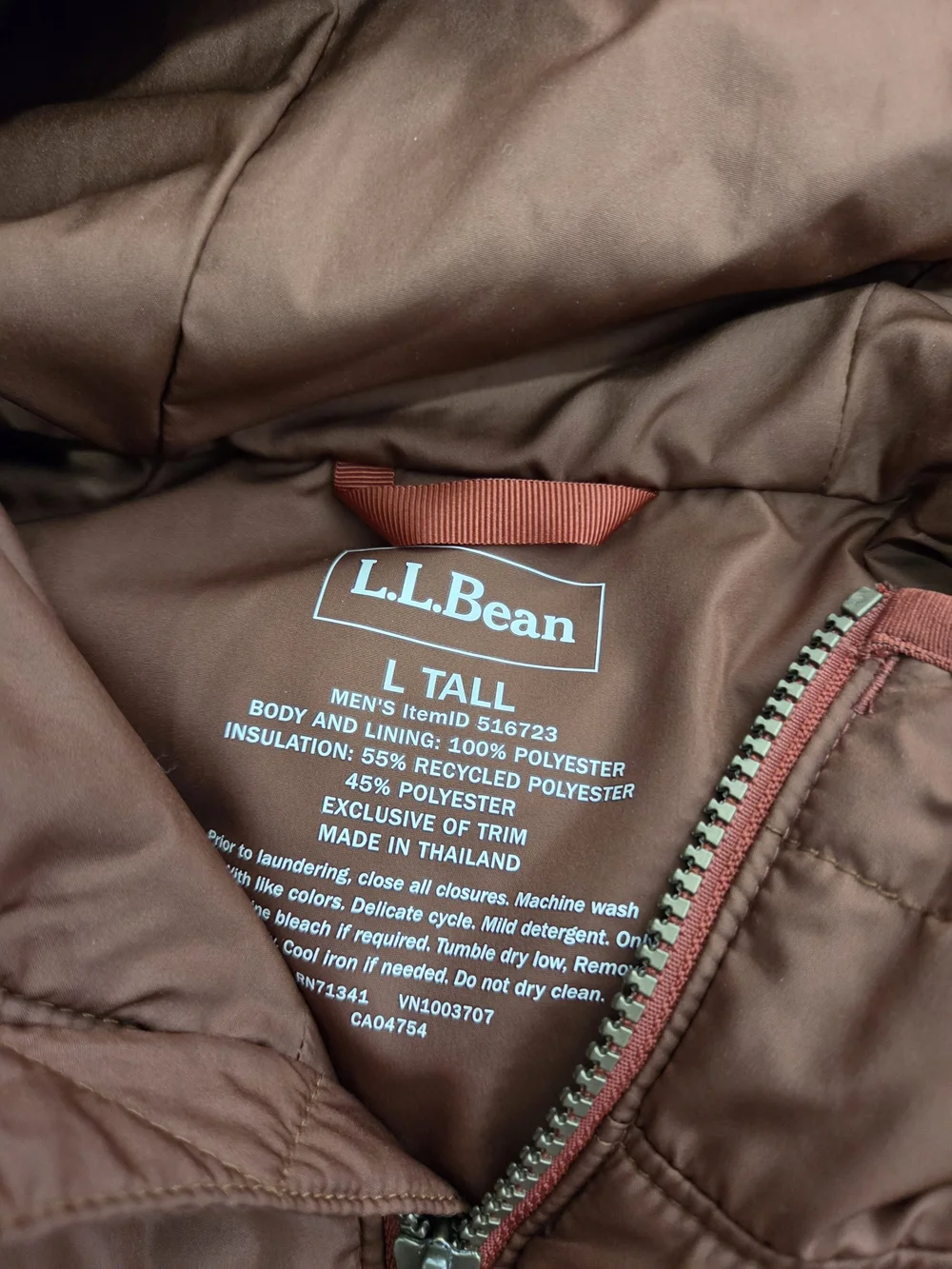 AL.L. Bean Mountain Classic  Brown Hooded Puffer Jacket